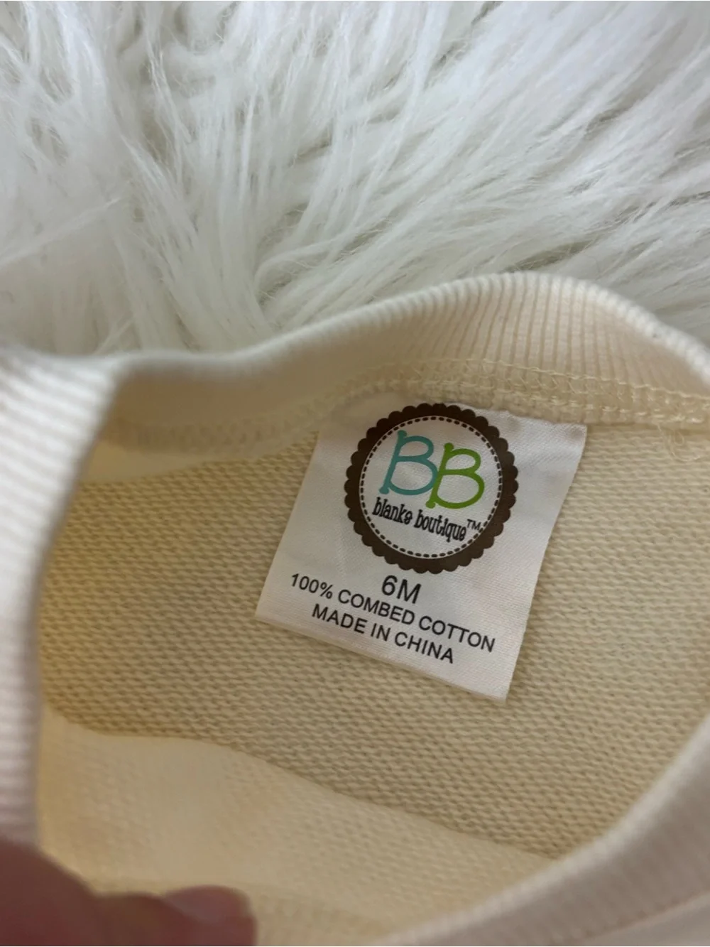 Blanks Boutique BB Classic Cream Long-Sleeve Baby Bubble Size 6M
